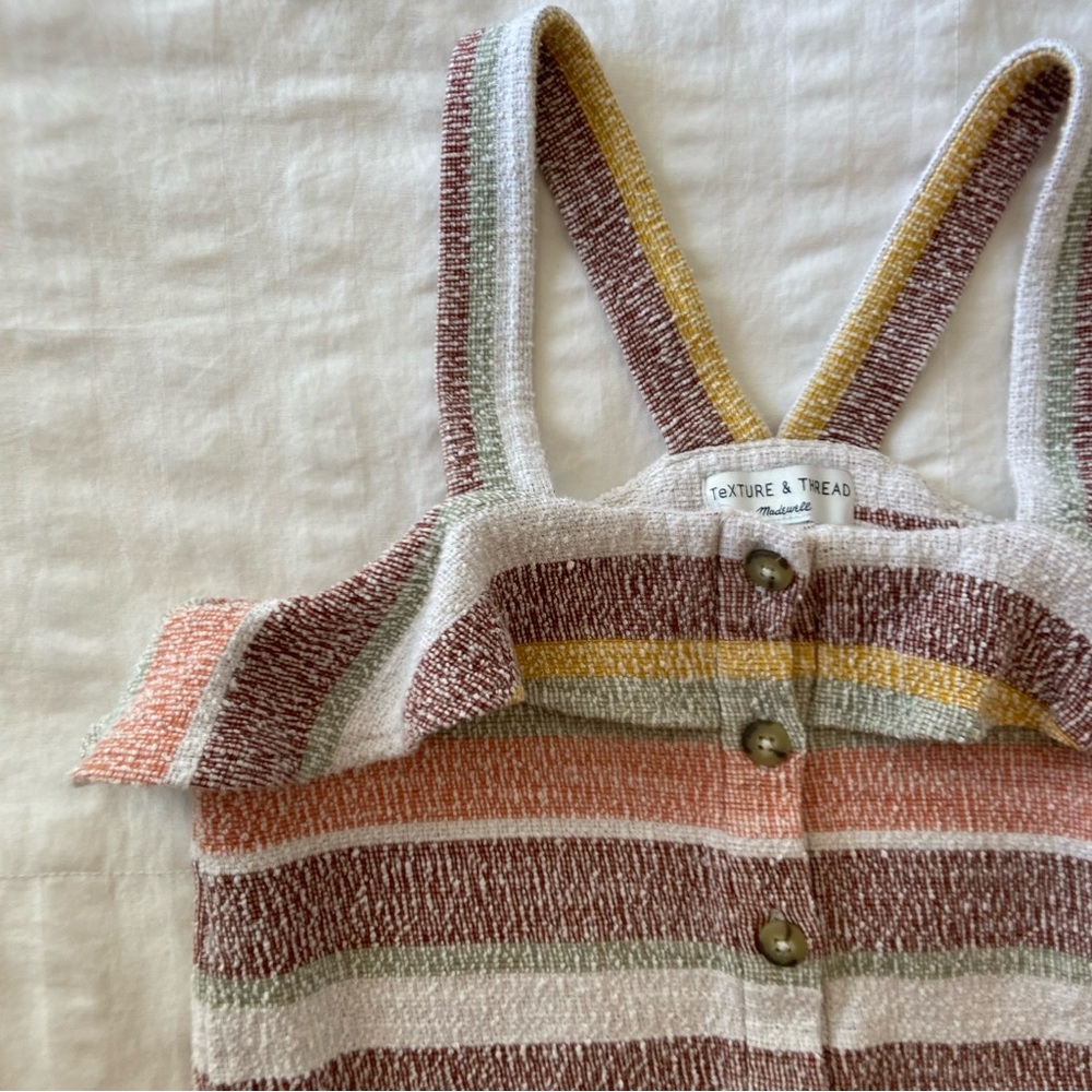 Madewell Texture & Thread Striped Ruffle Tie-Front Tank - Picture 8 of 14